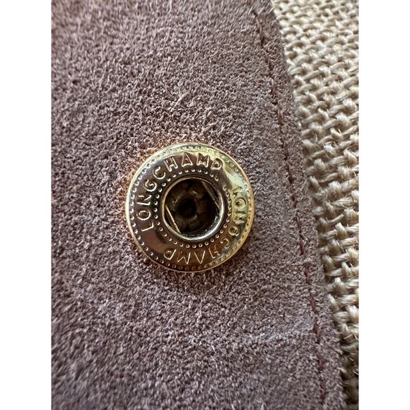 Longchamp Le Pliage Original Backpack Brown Red Nylon Leather Travel Bag Logo - Picture 10 of 15